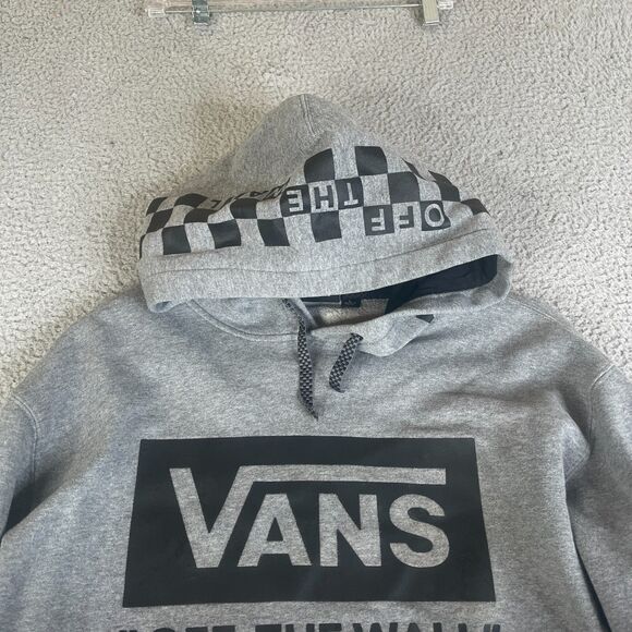 Vans Off The Wall Sweatshirt Mens Large Gray Hoodie Sweater Surf Skate Grunge - Picture 2 of 10